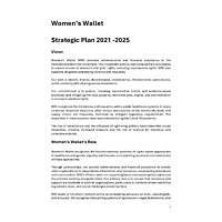 Women's Wallet Strategic Plan 2021-2025